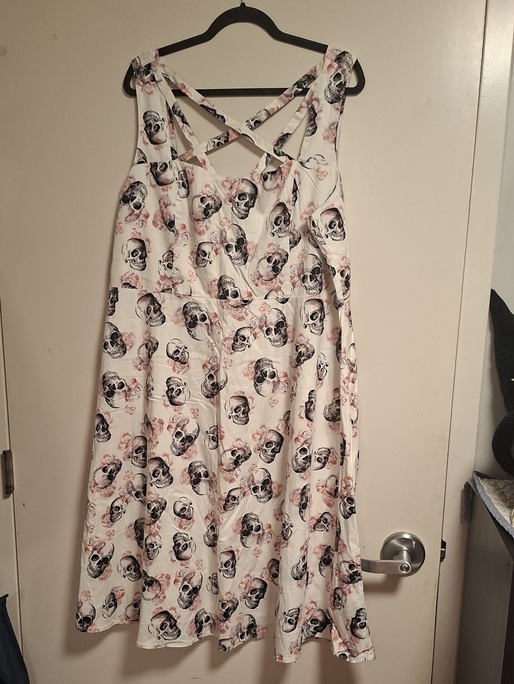 Vintage Torrid Women's White Skull Print Strappydress Size 20